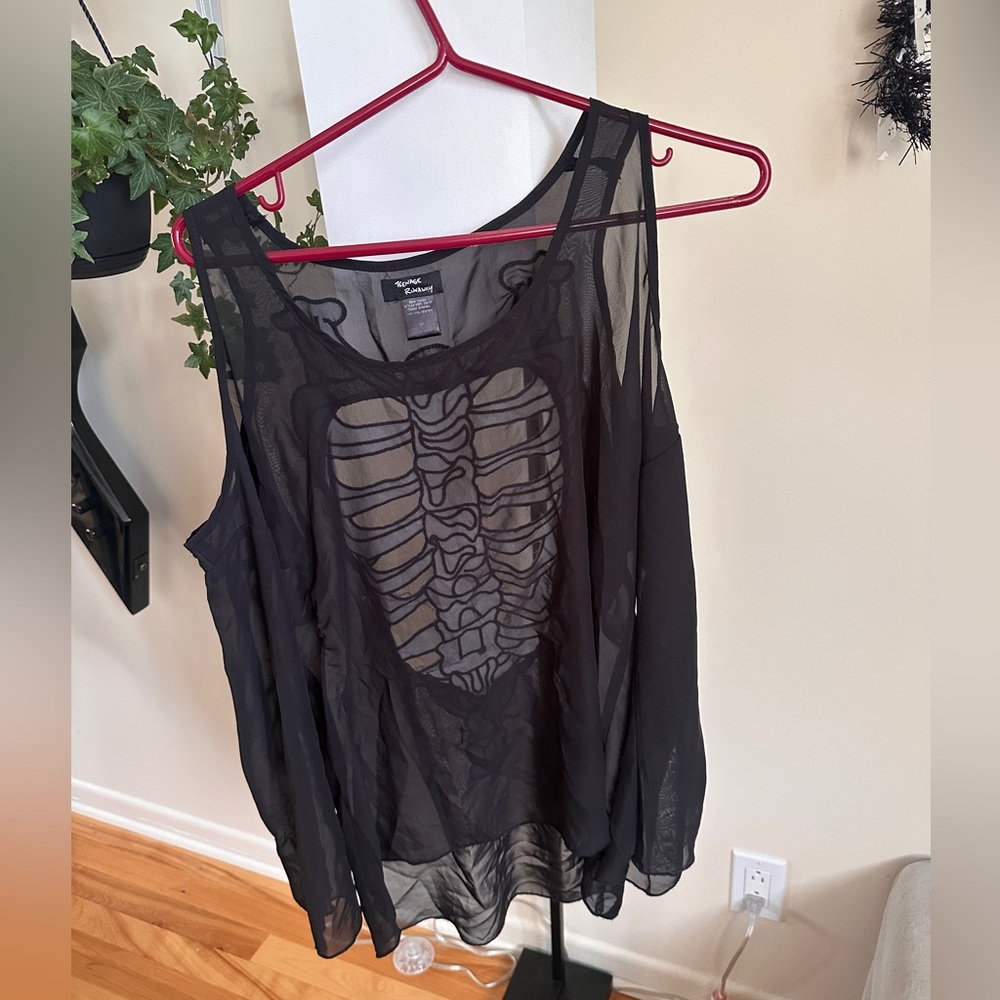 Sheer top with skeleton back